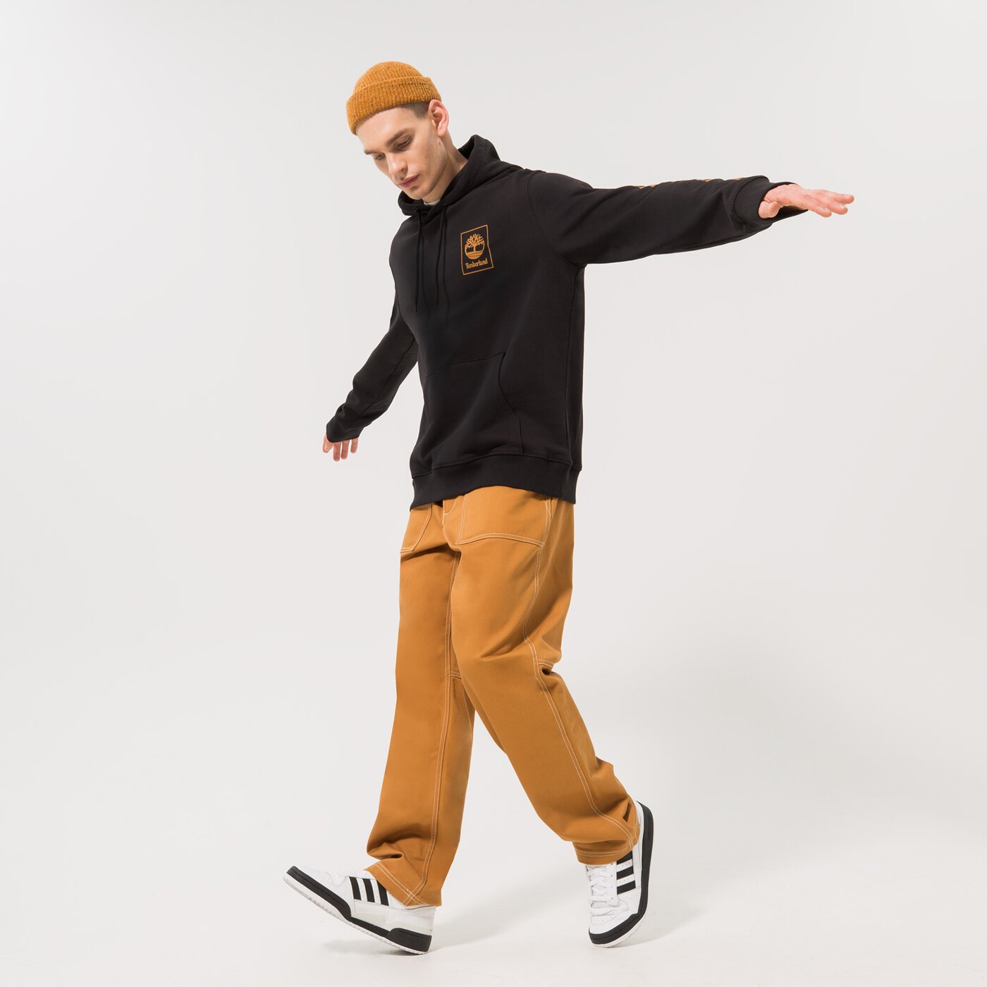 TIMBERLAND HOODIE STACK LOGO BLACK Schwarz