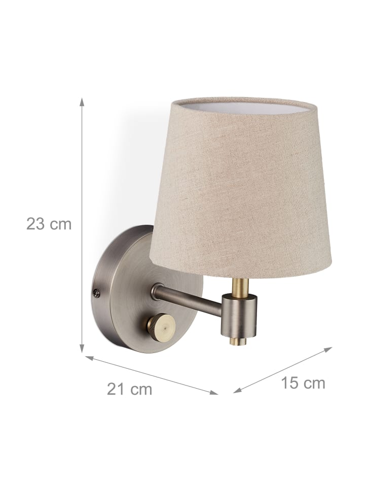 relaxdays Wandlampe in Beige günstig kaufen onesize