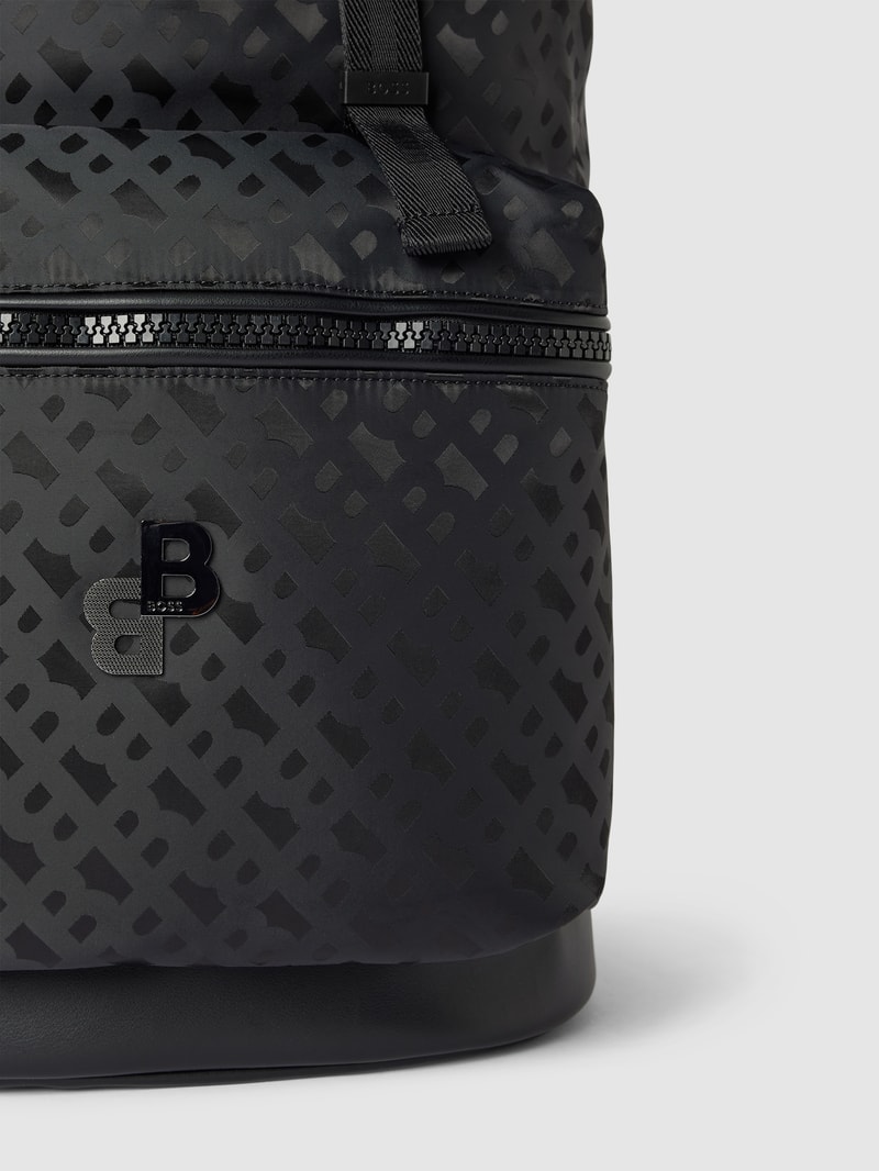 Rucksack mit Allover-Logo Modell 'Bradley' in schwarz