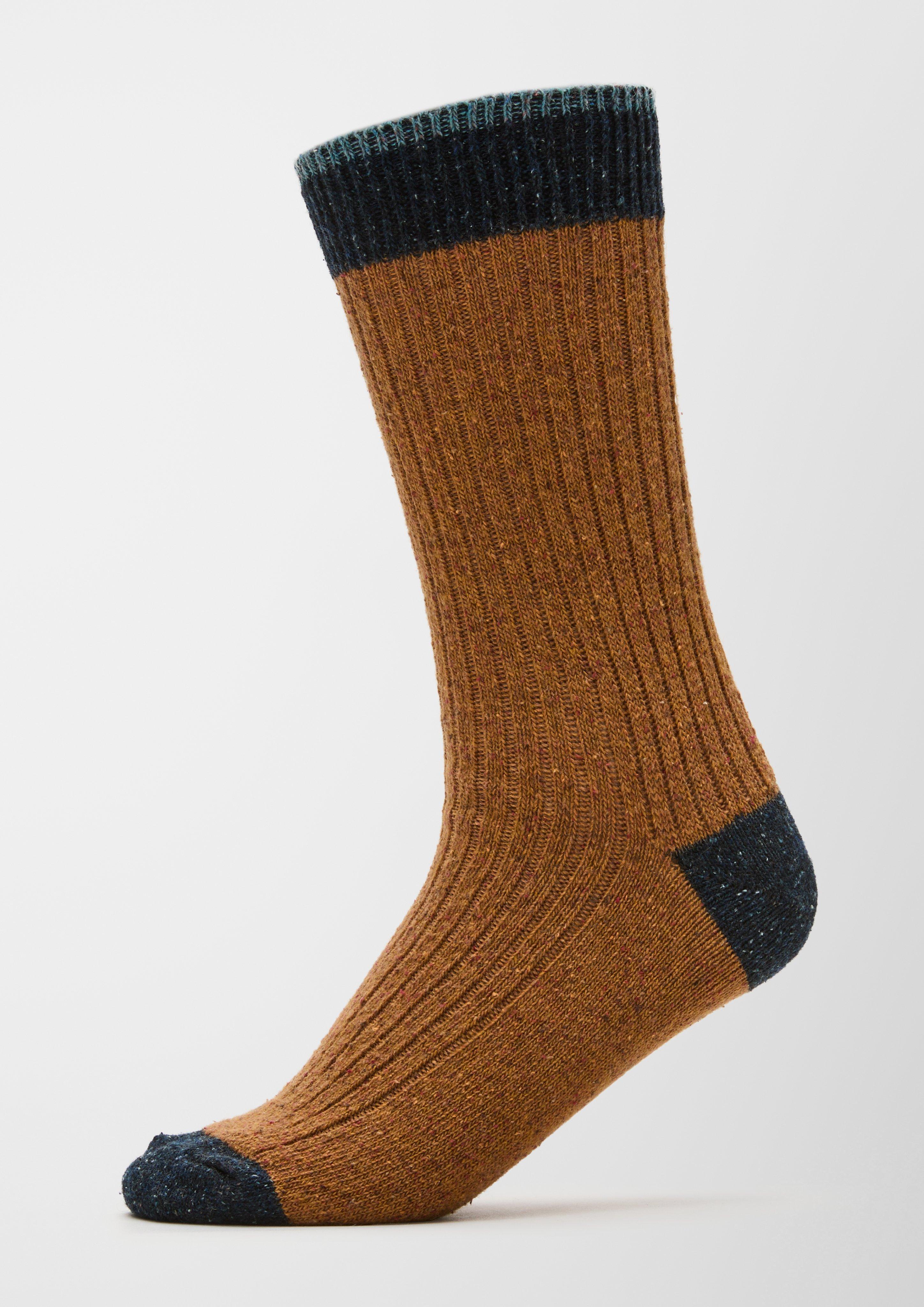Melierte Stricksocken aus Woll-Seide-Mix  6006990-8400