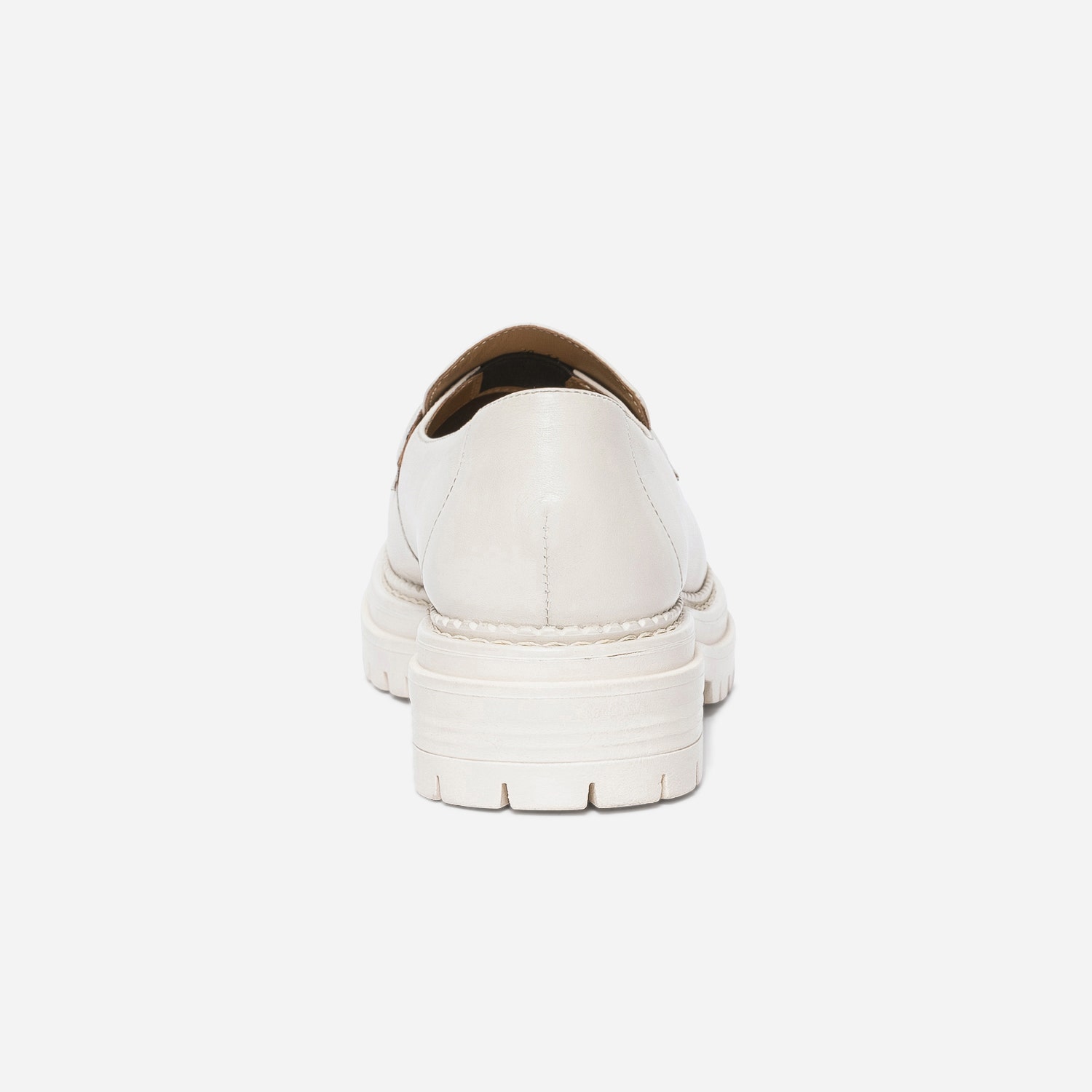 Mocassin cranté cuir écru