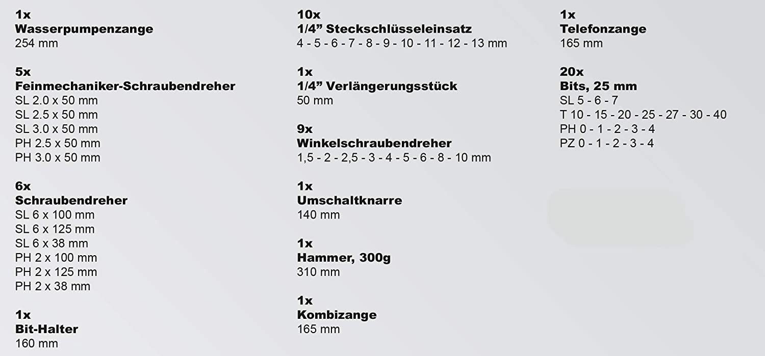 Karcher Werkzeugset 57-teilig, (57-St), Chrom Vanadium & Karbonstahl, im Koffer