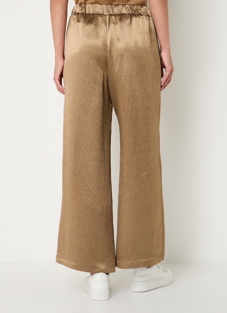 MaxMara mid-waist wide-fit satin trousers with side pockets