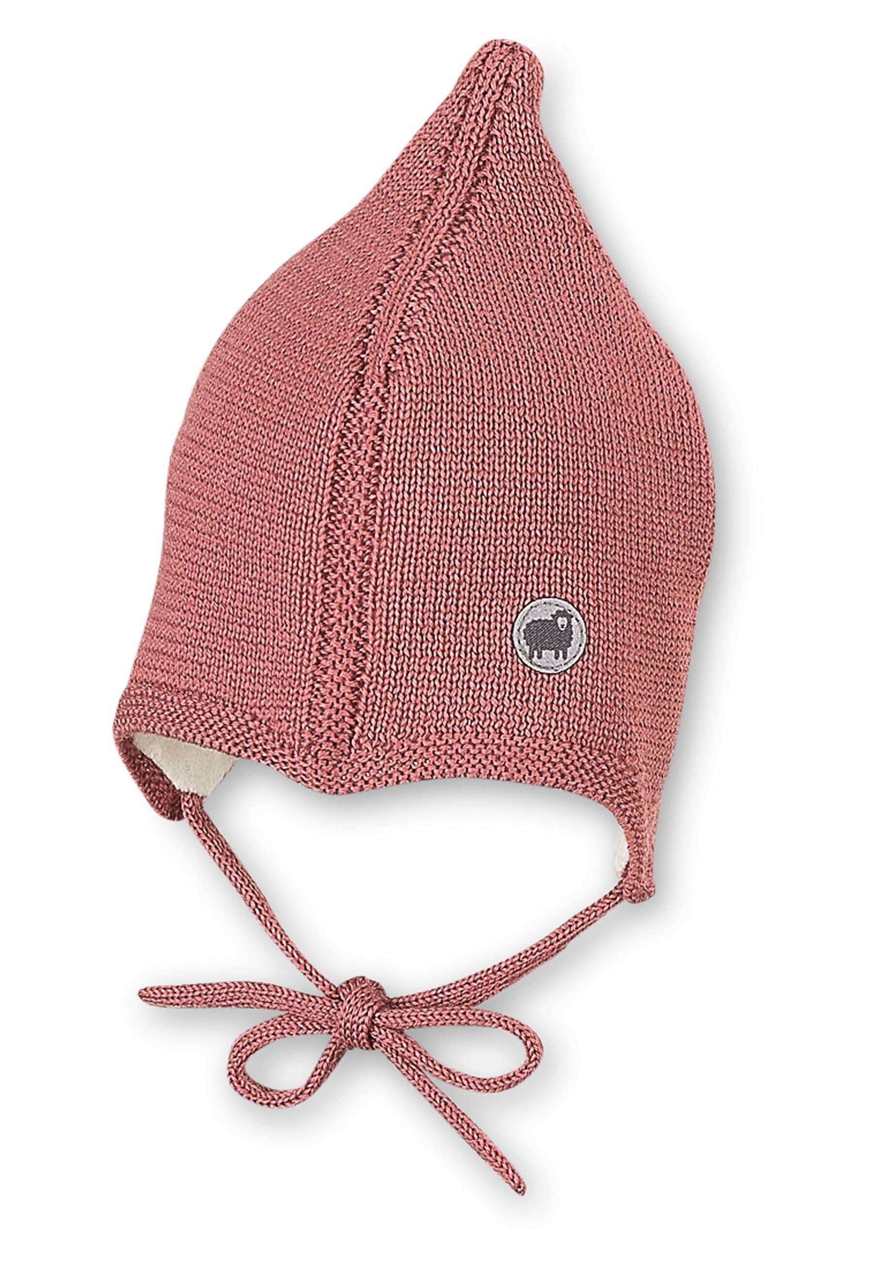 Strickmütze Baby aus Merinowolle unifarben