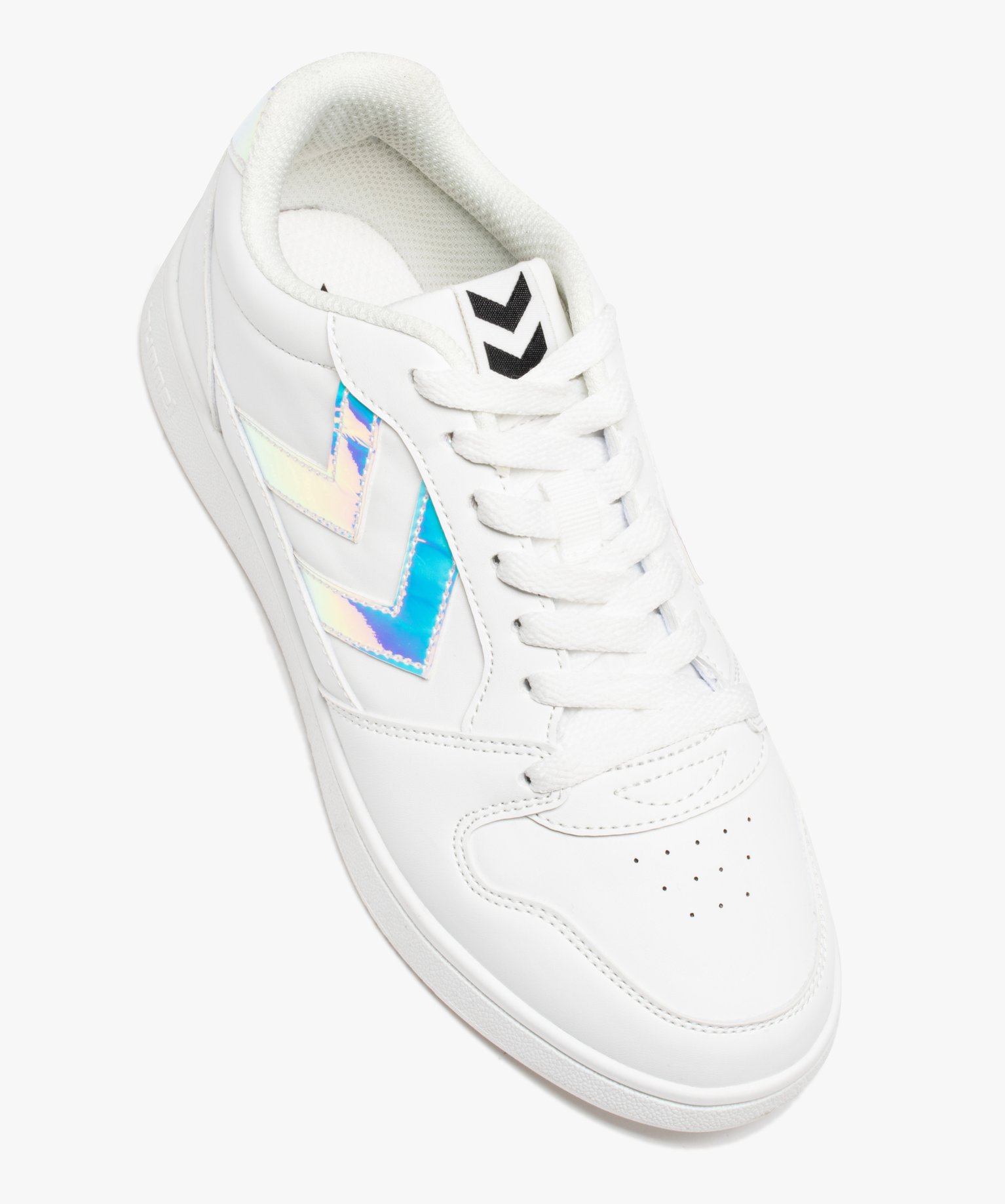 Baskets femme à lacets et à bande contrastante - Hummel blanc | GEMO