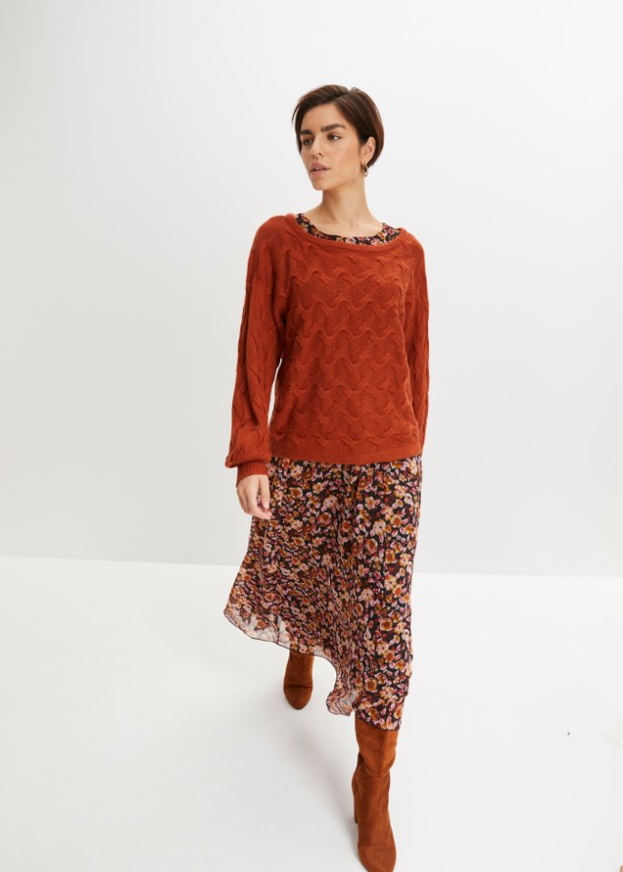 Pullover mit Zopfmuster
