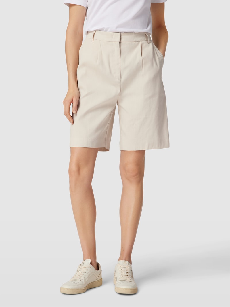 Chino-Shorts mit Bundfalten in sand meliert