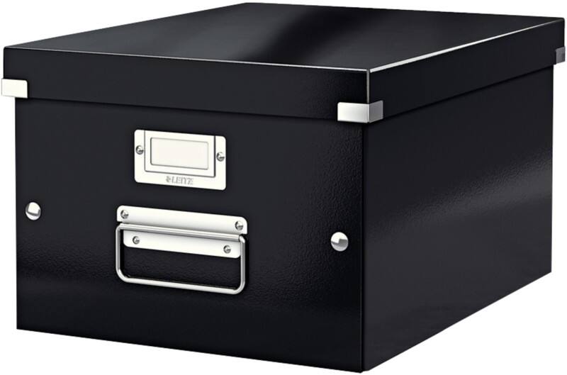 Leitz Click & Store WOW Aufbewahrungsbox DIN A4 Laminierte Hartpappe Schwarz 28,1 x 37 x 20 cm