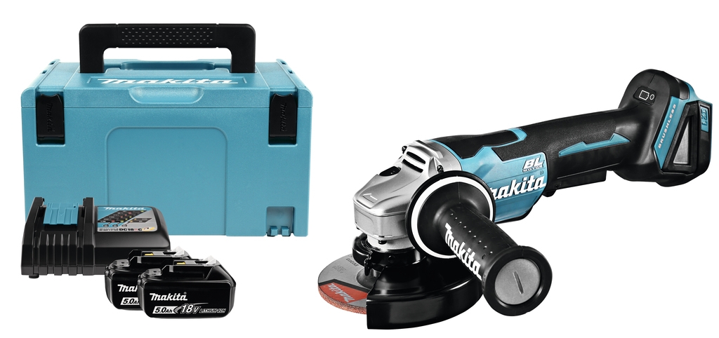 Meuleuse d'angle Makita DGA508RTJ 18 V 5,0 Ah Li-Ion 125 mm avec frein moteur