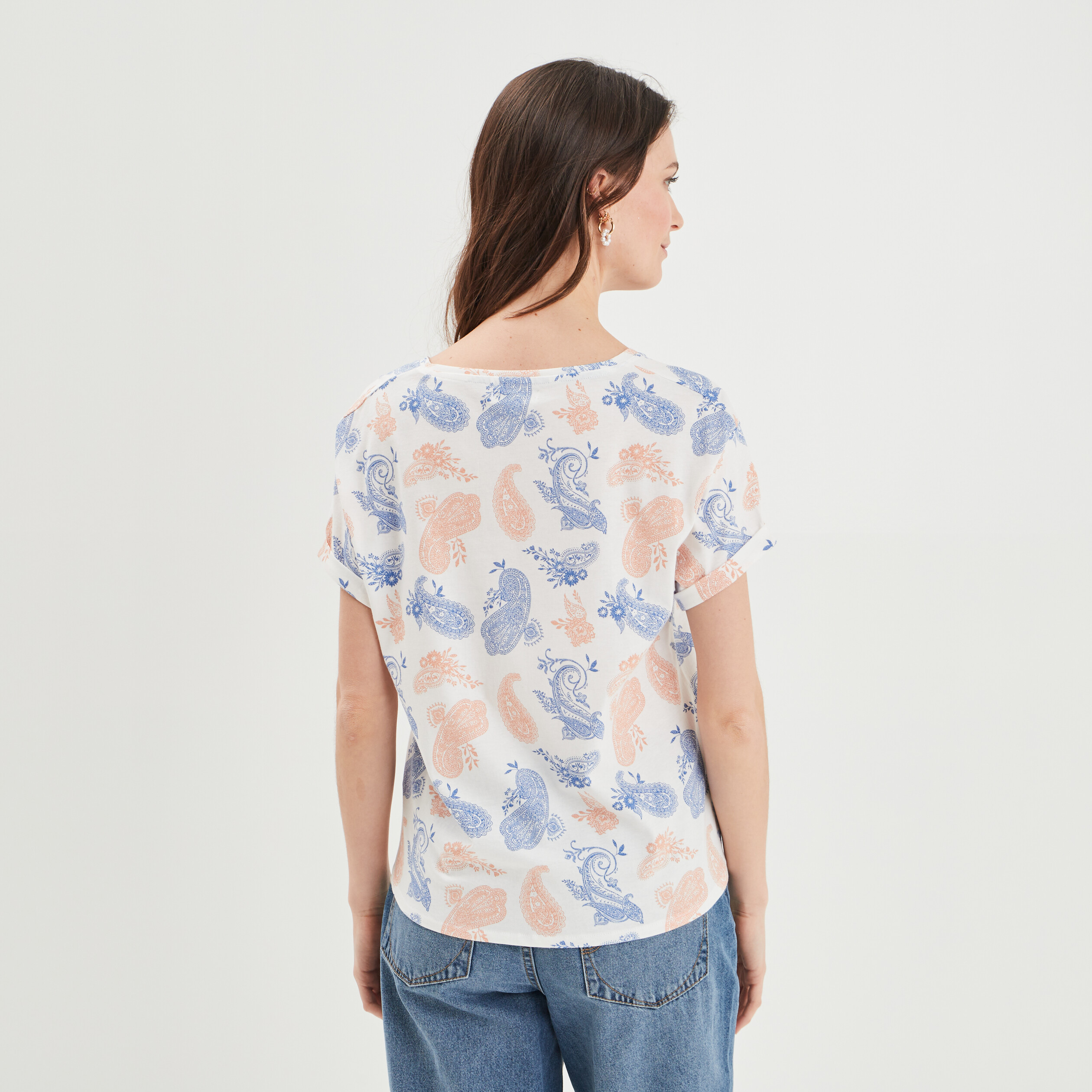 T-shirt manches courtes ecru femme | La Halle
