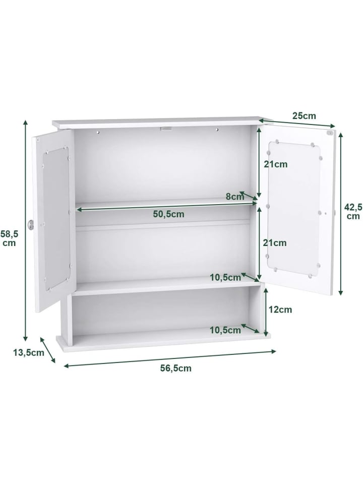 COSTWAY Spiegelschrank Badezimmer in Weiß günstig kaufen onesize