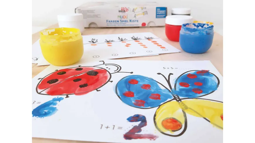 KREUL MUCKI Farben Spiel Kiste Wir zählen mit Farben und Fingern 250 ml