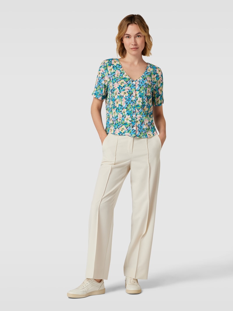 Bluse mit floralem Muster in blau