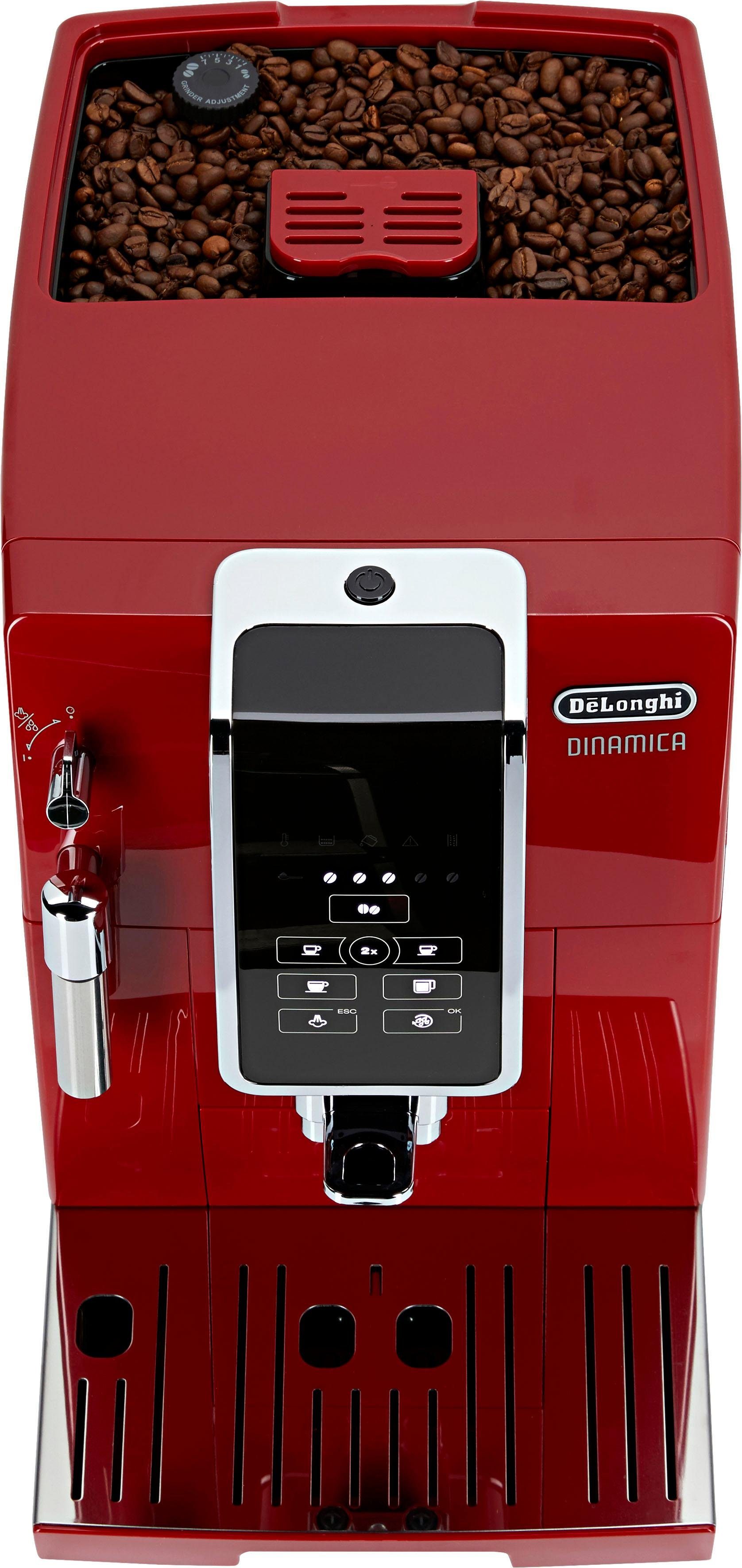 De'Longhi Kaffeevollautomat Dinamica ECAM 358.15.R, Sensor-Bedienfeld, inkl. Pflegeset im Wert von € 31,99 UVP