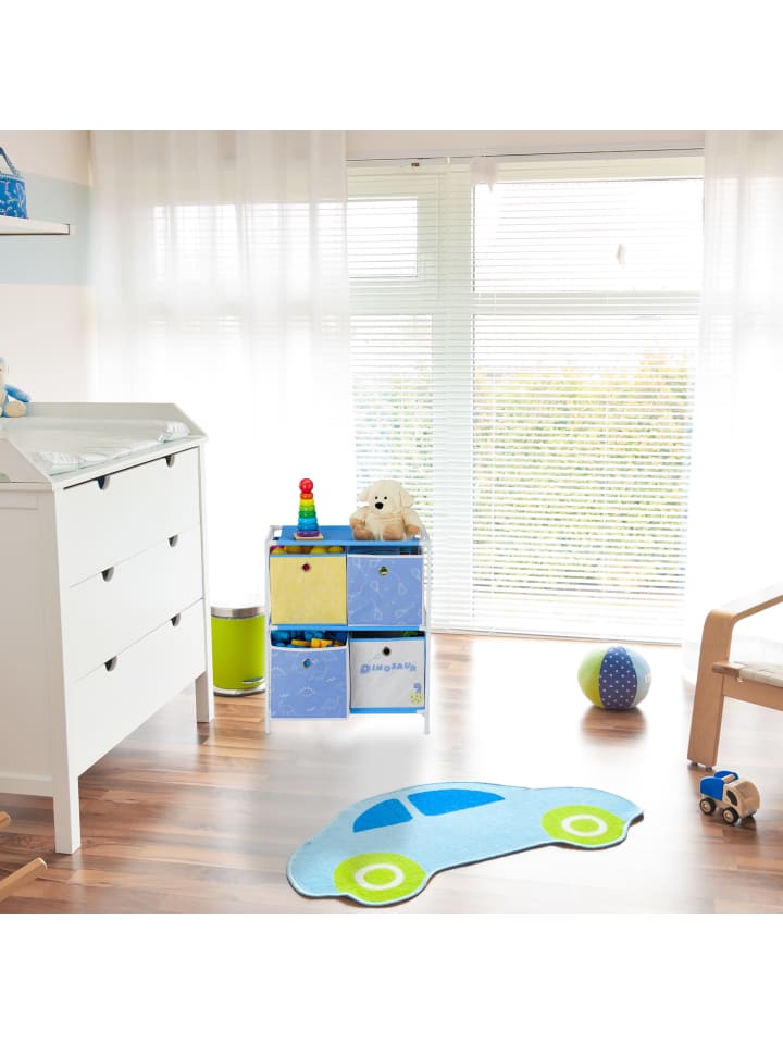 relaxdays Kinderregal Dino in Bunt - (B)53 x (H)62 x (T)30 cm günstig kaufen onesize
