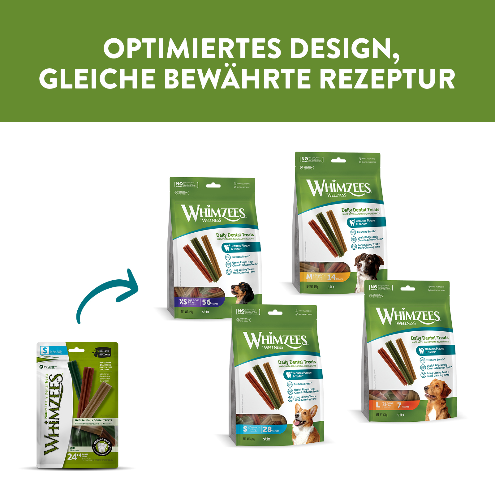 WHIMZEES Snacks WHIMZEES Zahnpflegesnacks Stix 48+8 Stück