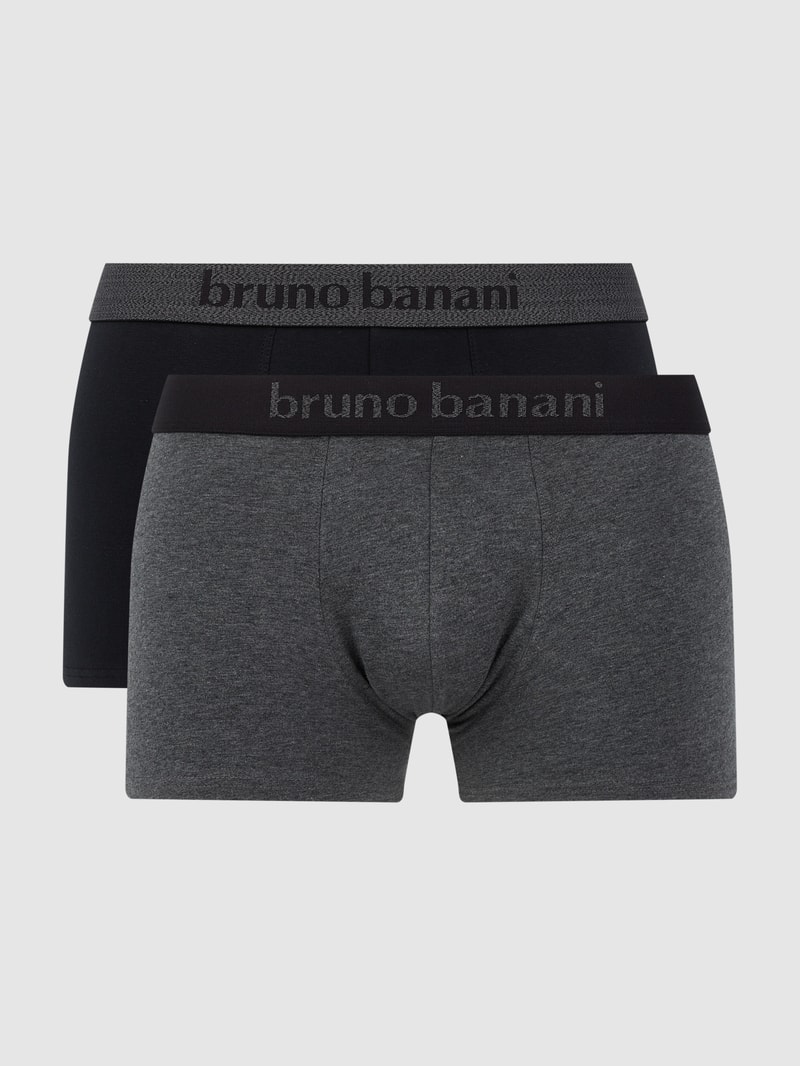 Trunks mit elastischem Logo-Bund in anthrazit meliert