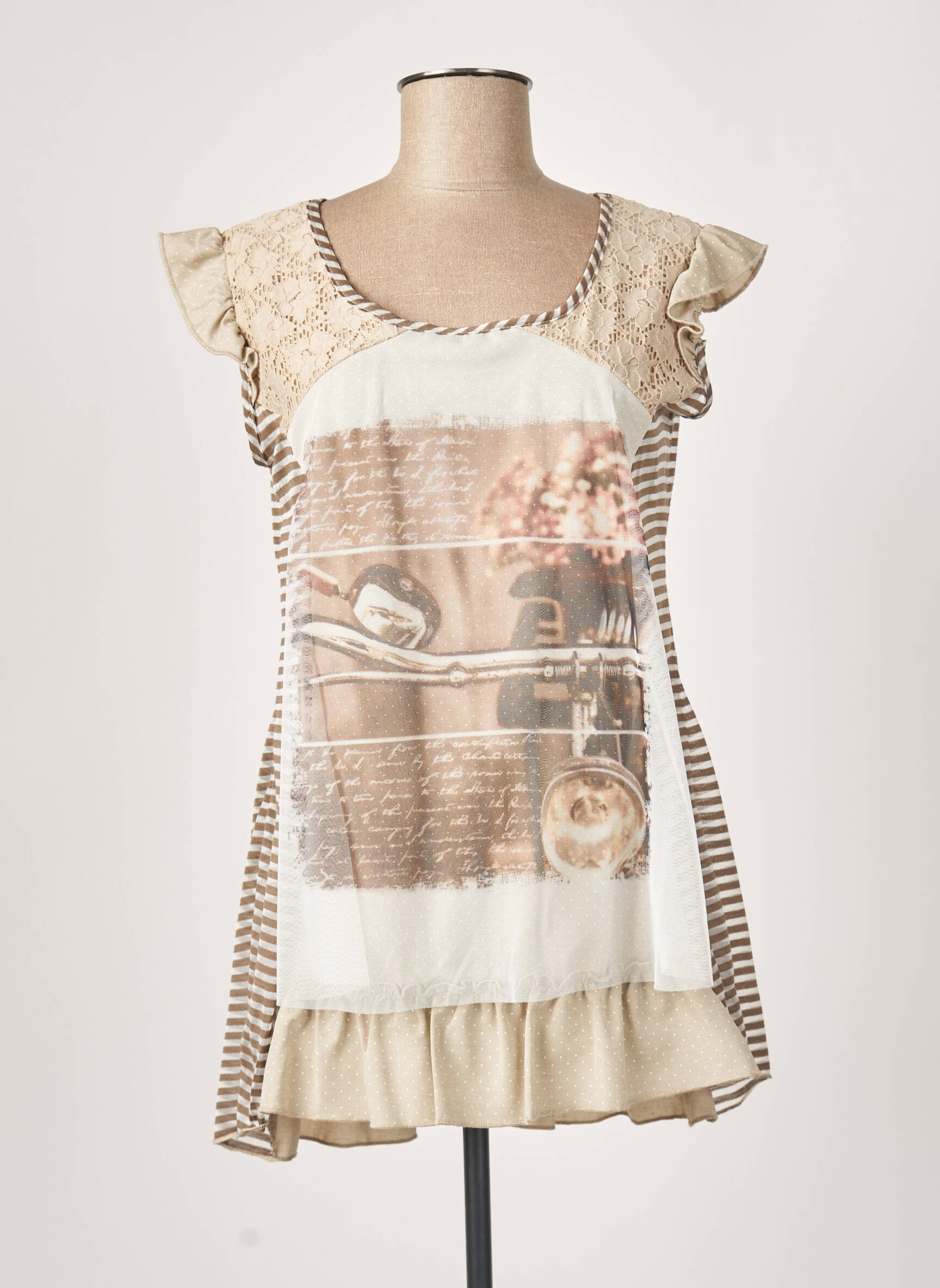 Atlanta Tuniquemanchecourte Femme couleur beige