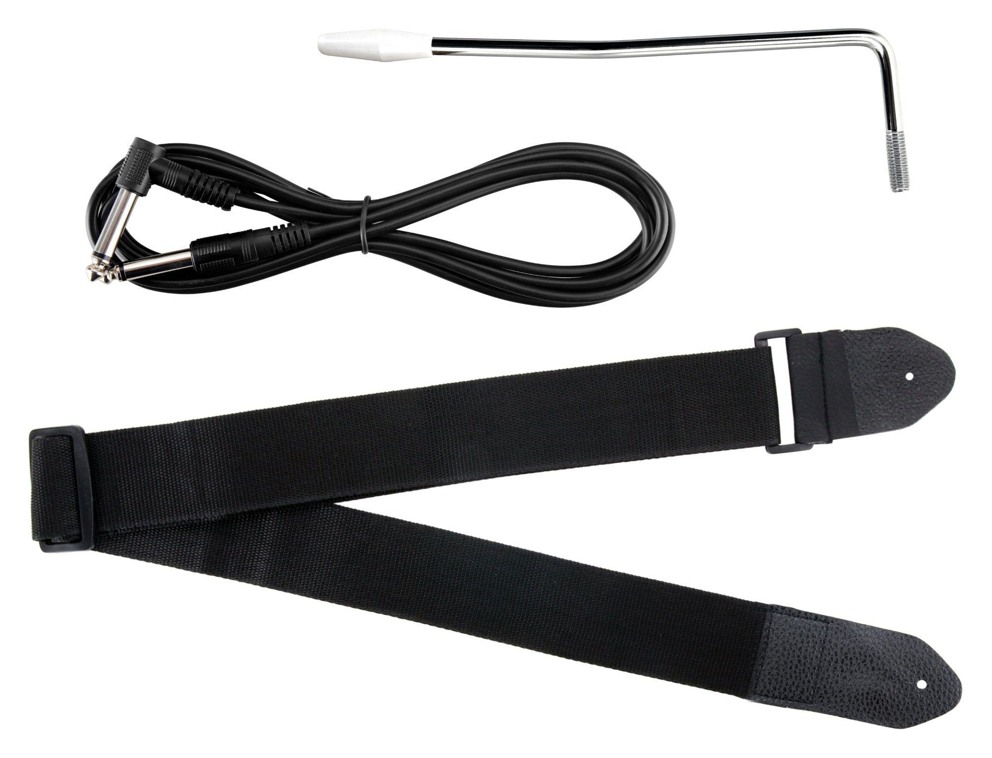 McGrey E-Gitarre Rockit elektrische Gitarre, ST-Style, Komplettset 4/4, 8-St., inkl. Verstärker, Tasche, Stimmgerät, Plektren, Gurt und Kabel, 10 Watt (RMS) Gitarrenverstärker inklusive!
