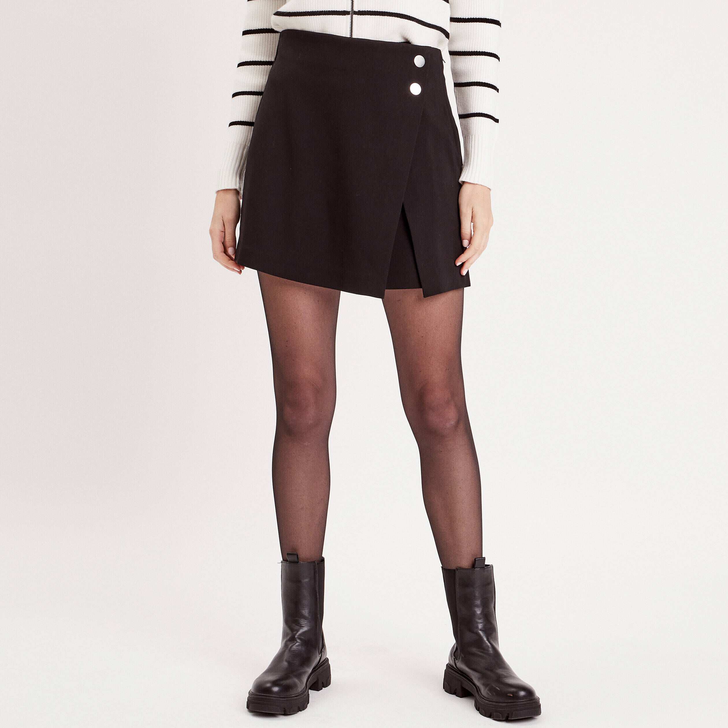 Jupe-short évasée noir femme | Cache Cache