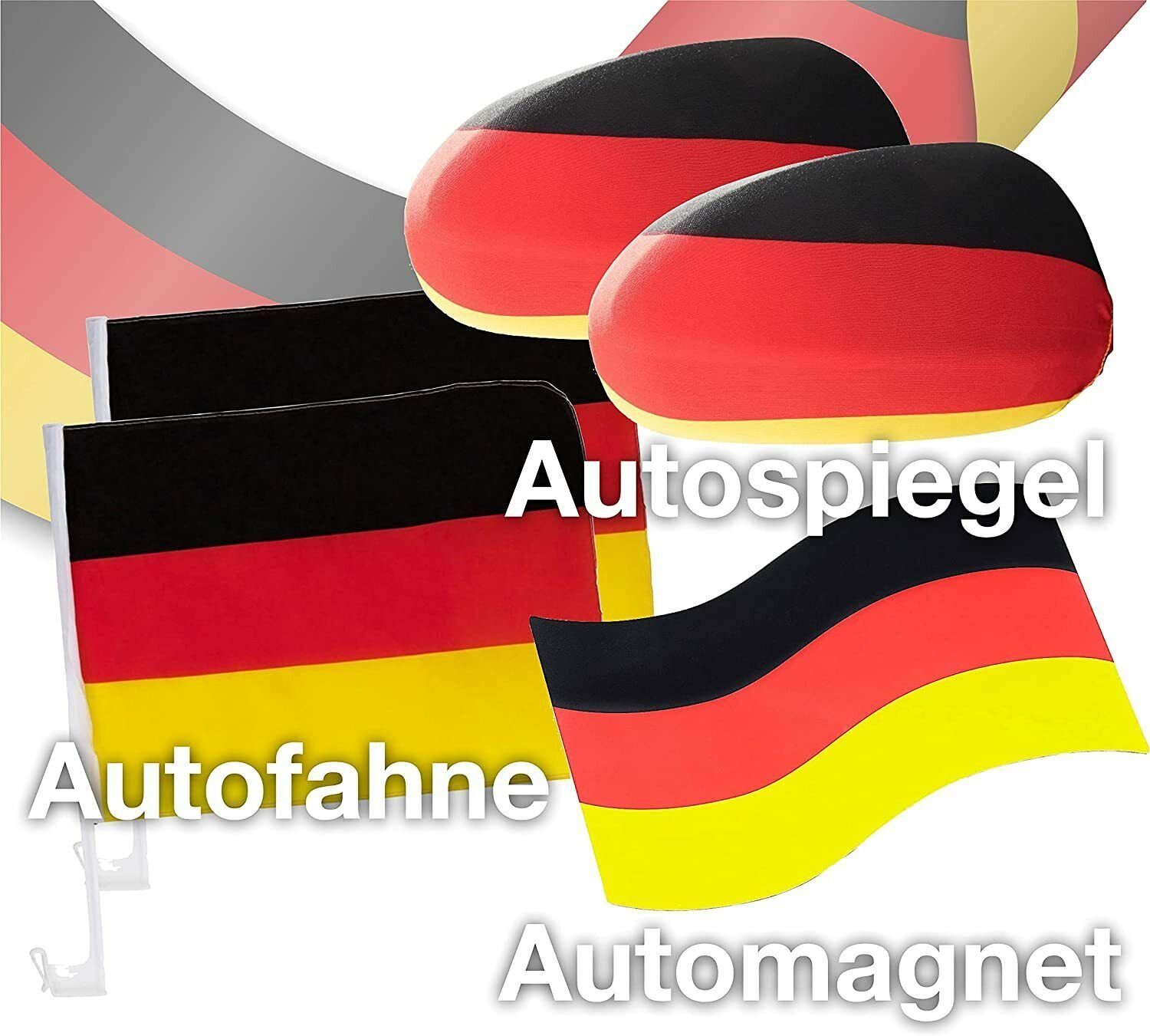 TK Gruppe Fahne XXL Deutschland Set Autozubehör - 7 Teilig - mit Autofahnen (7-St)