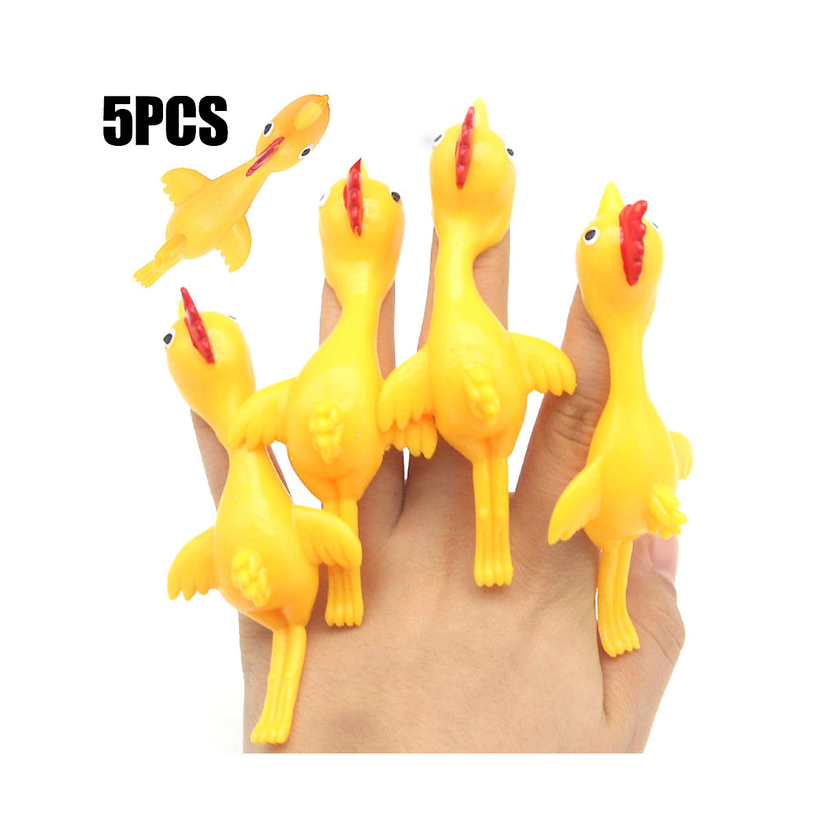 Fingerspielzeug Katapult Fliegende Hühner - 5 tlg Mitgebsel
