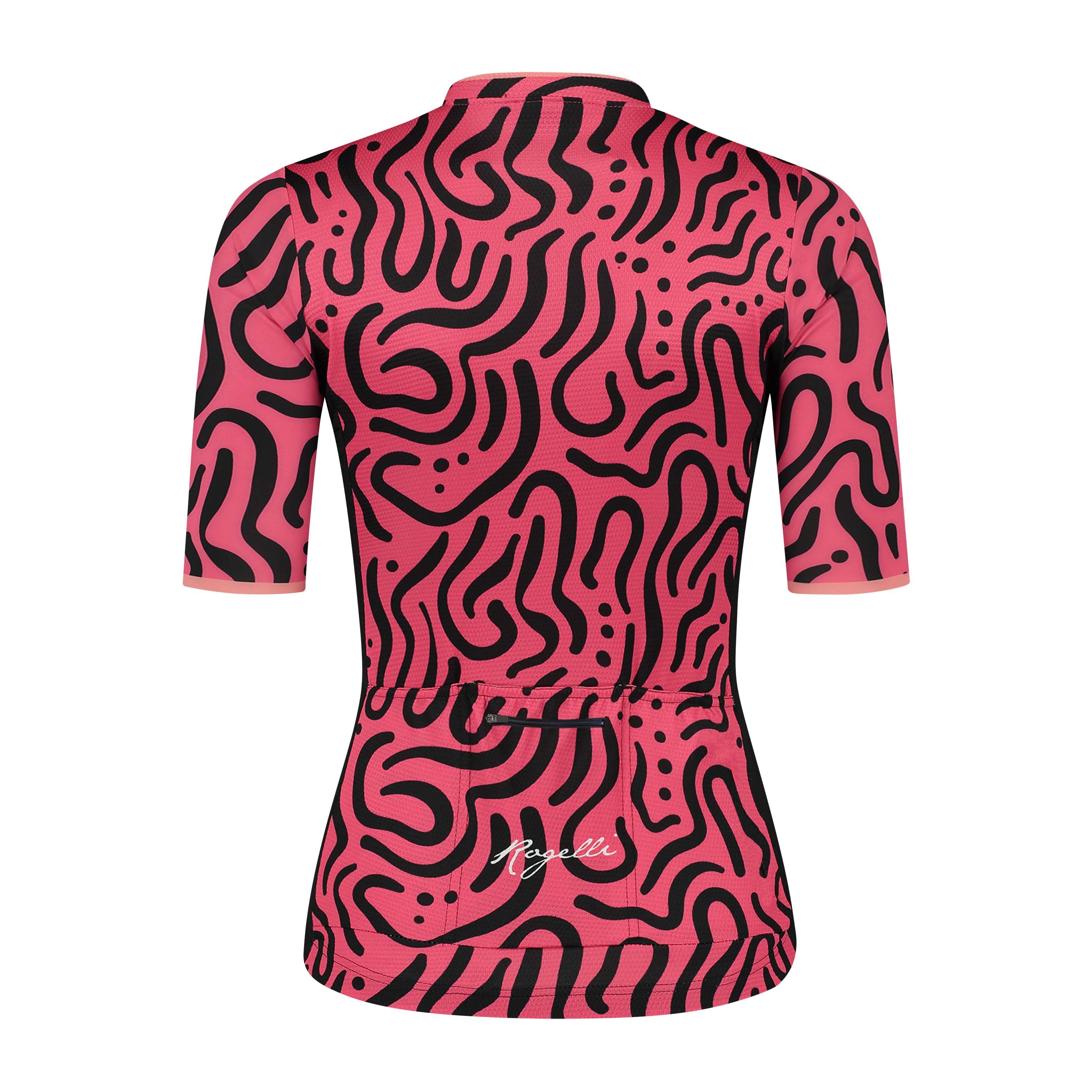 Rogelli Abstract Koralle/Schwarz Damen Radtrikot Kurzarm