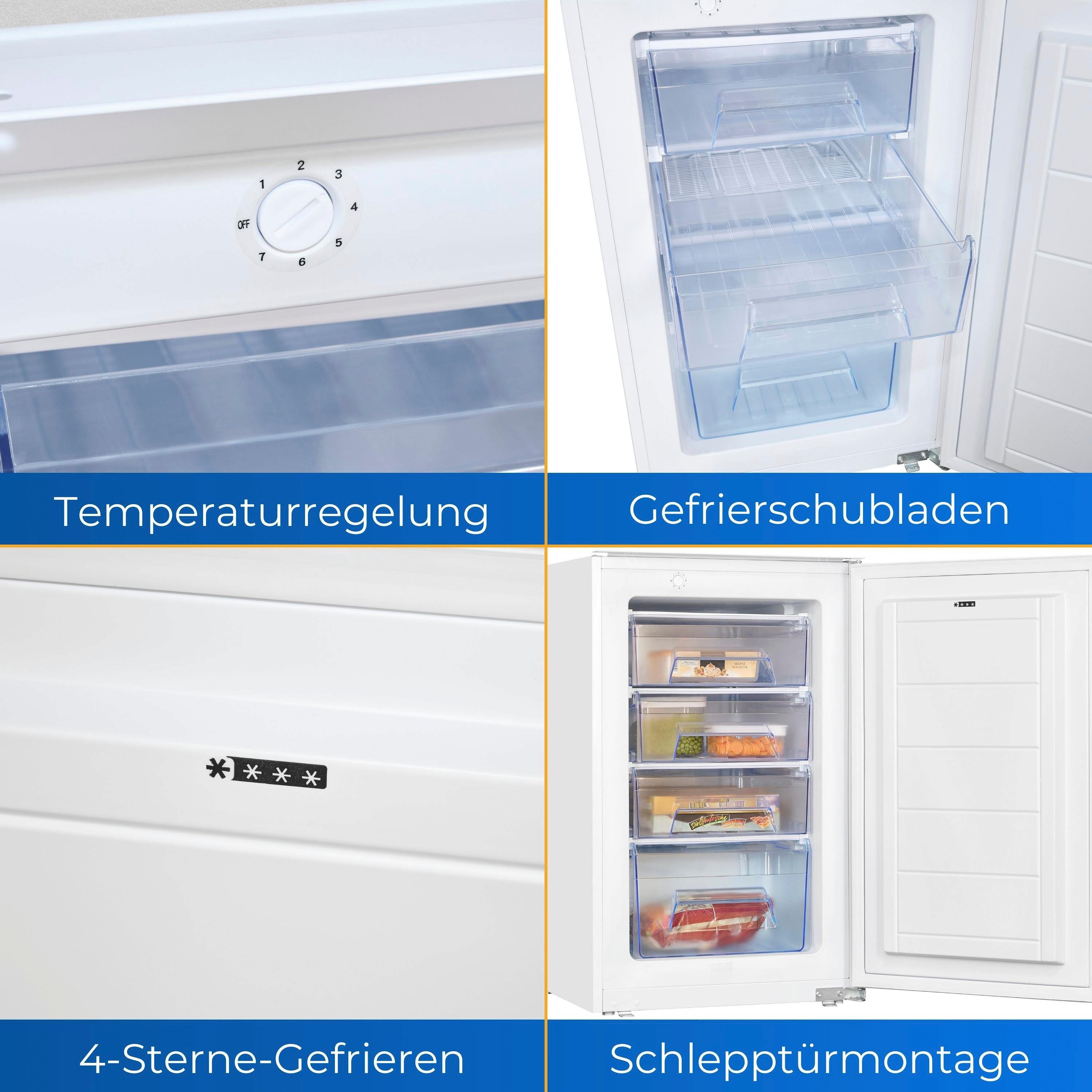 exquisit Einbaugefrierschrank EGS101-080E, 87,1 cm hoch, 54 cm breit