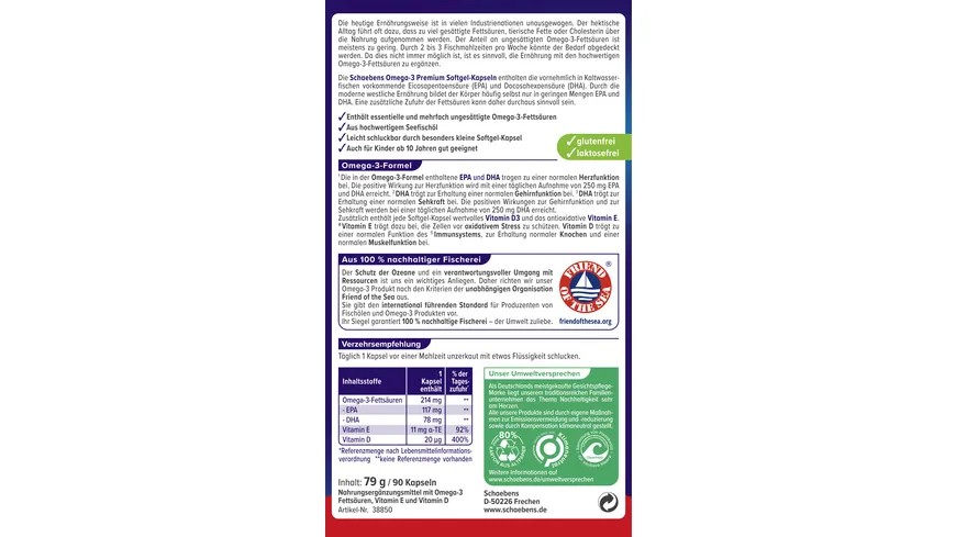 Schaebens OMEGA-3 Premium + Vitamin E