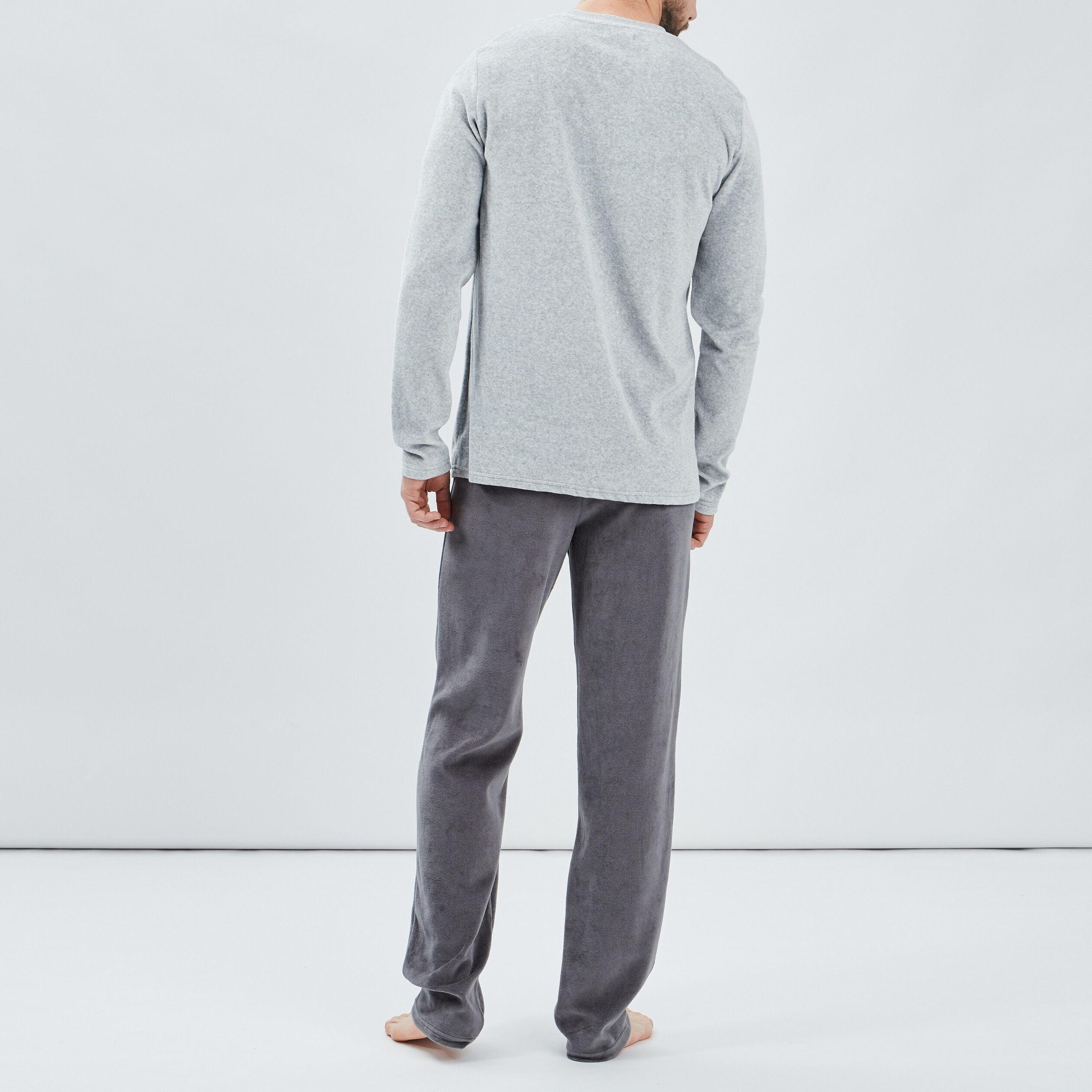 Ensemble pyjama 2 pièces gris homme | La Halle