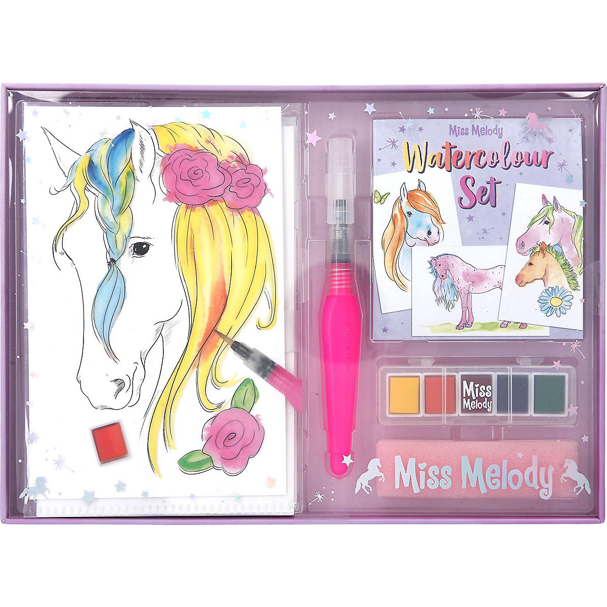 Miss Melody Water Colour Set, inkl. Farben, Pinsel & Schwamm