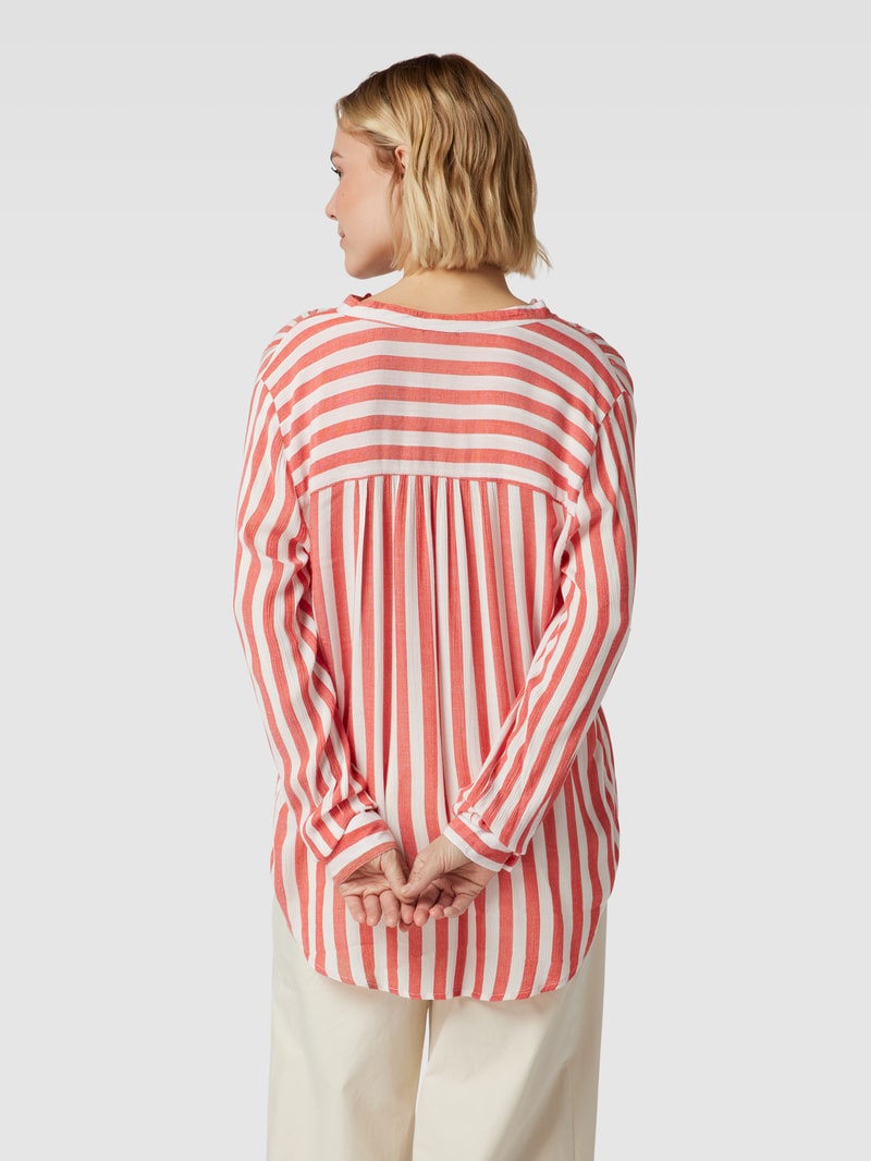 Blusenshirt mit Streifenmuster in dunkel orange
