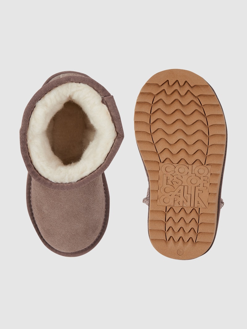 Boots aus Veloursleder in taupe
