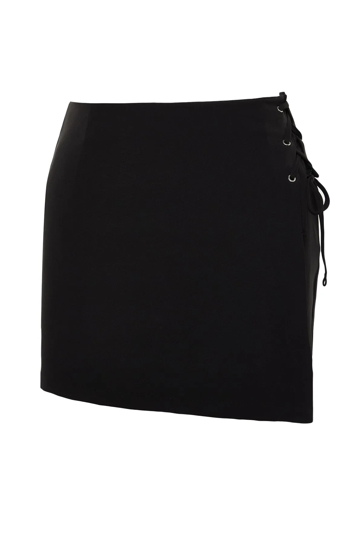 Trendyol Curve  Schwarzer, gewebter, gebundener Shorts-Rock TBBSS22AP00001