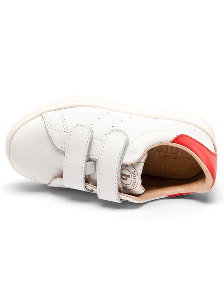 bisgaard Leder-Sneakers in Weiß/ Rot günstig kaufen