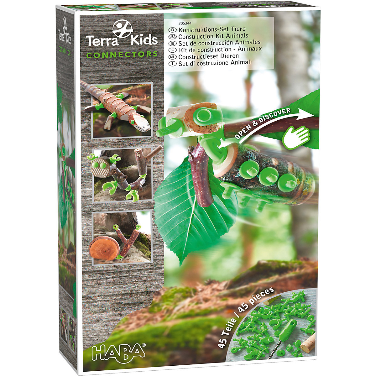 HABA 305344 Terra Kids Connectors – Konstruktions-Set Tiere