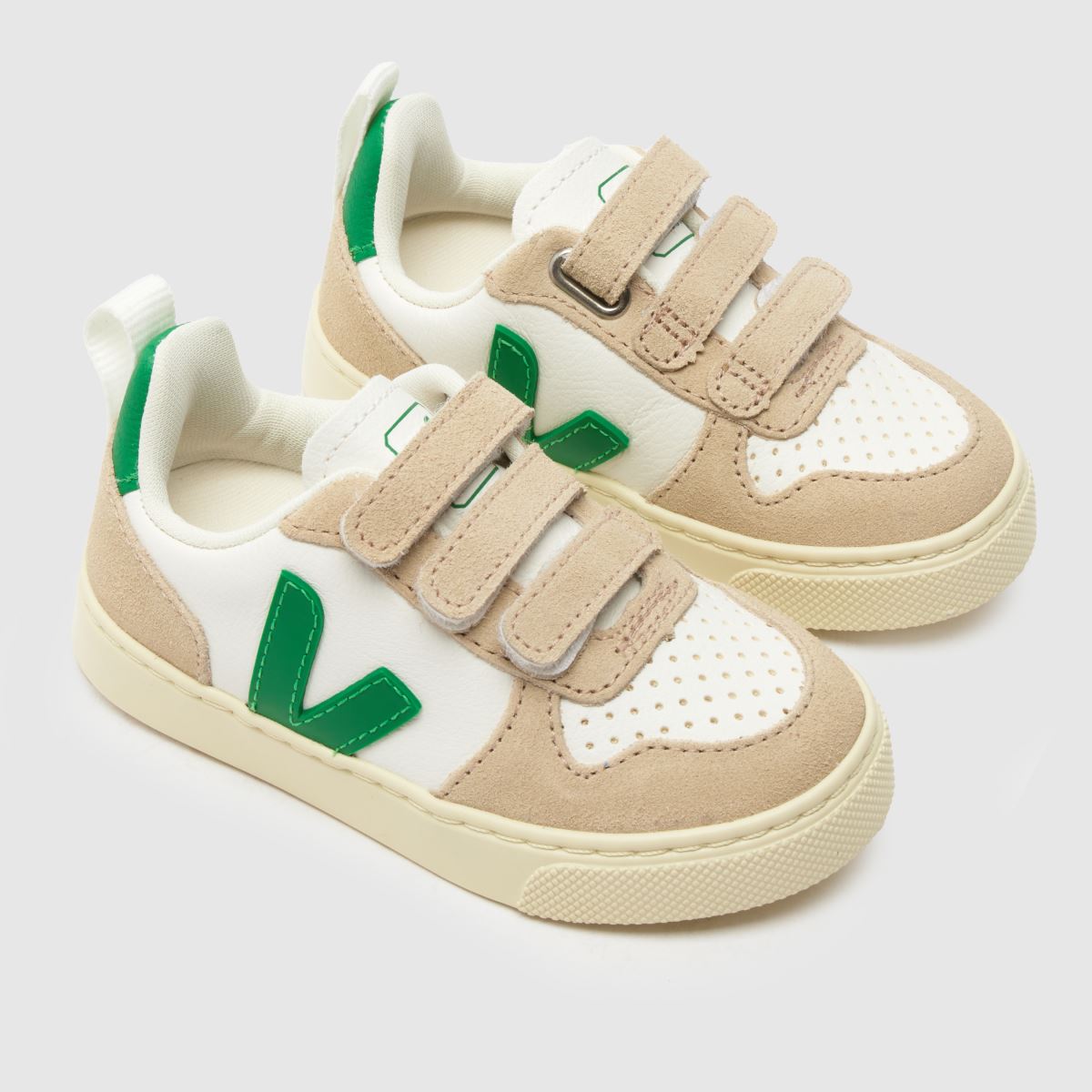 VEJA vita & beige v-10 pojkar småbarnsskor