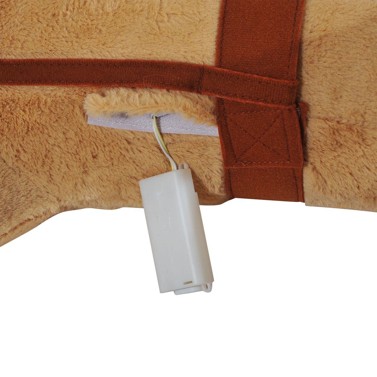 HOMCOM Reitpferd Spielpferd Plüschpferd Spielpferd für Kinder Stehpferd mit Sound Beige 85 x 28 x 60 cm