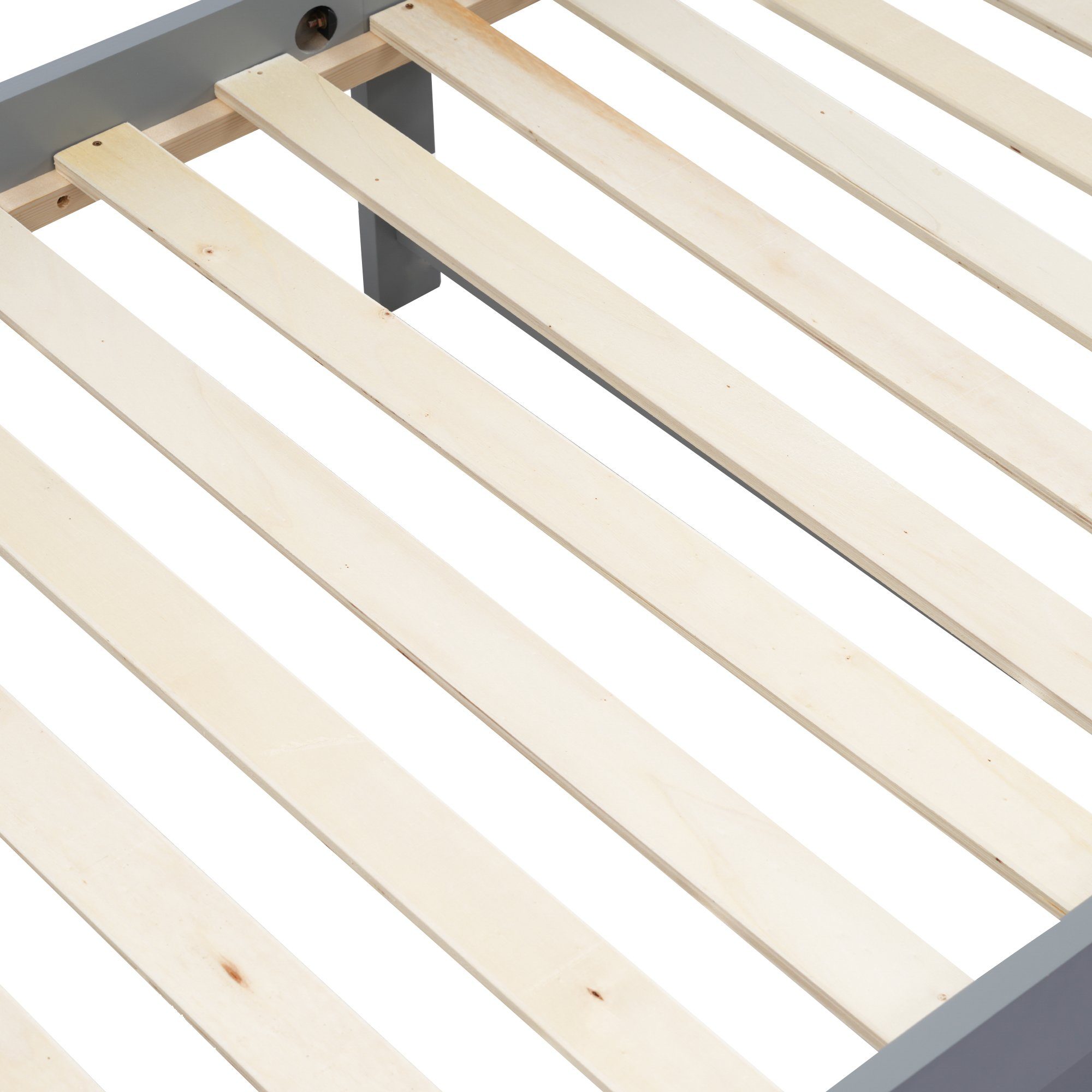 WISHDOR Babybett Baby Bett Kinderbett Jugendbett Holzbett Massivholzbett Bettgitter, 2-tlg., ohne Matratze mit Vollabtrennung Rausfallschutz 90x200 cm Massivholz