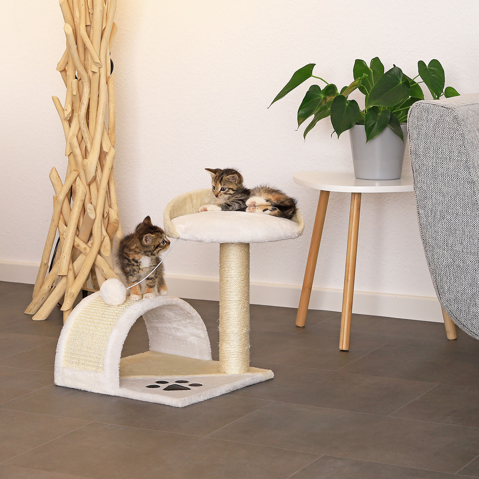 Lionto Kratzbäume Lionto Kratzbaum Höhe 43 cm weiß/ beige