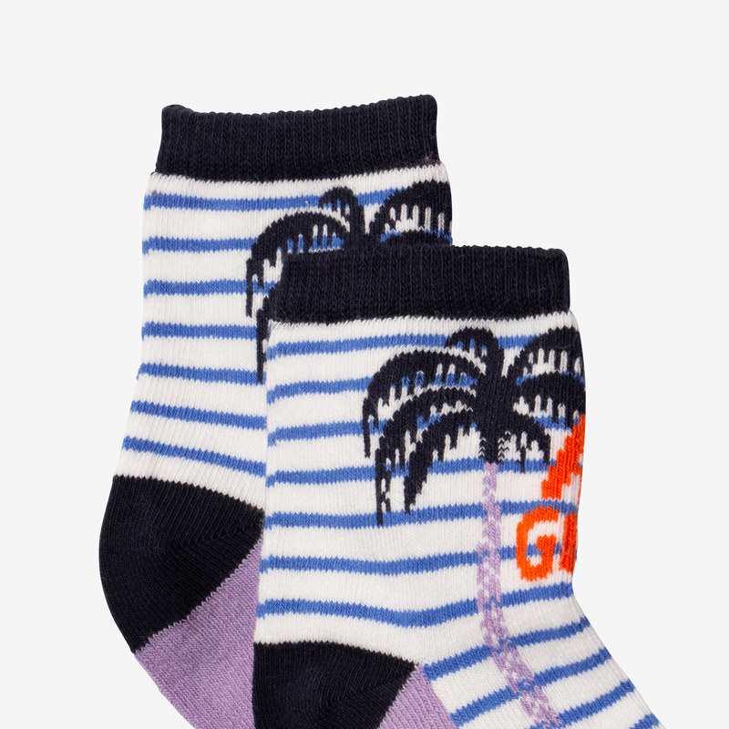 Chaussettes garçon palmiers bleues Catimini