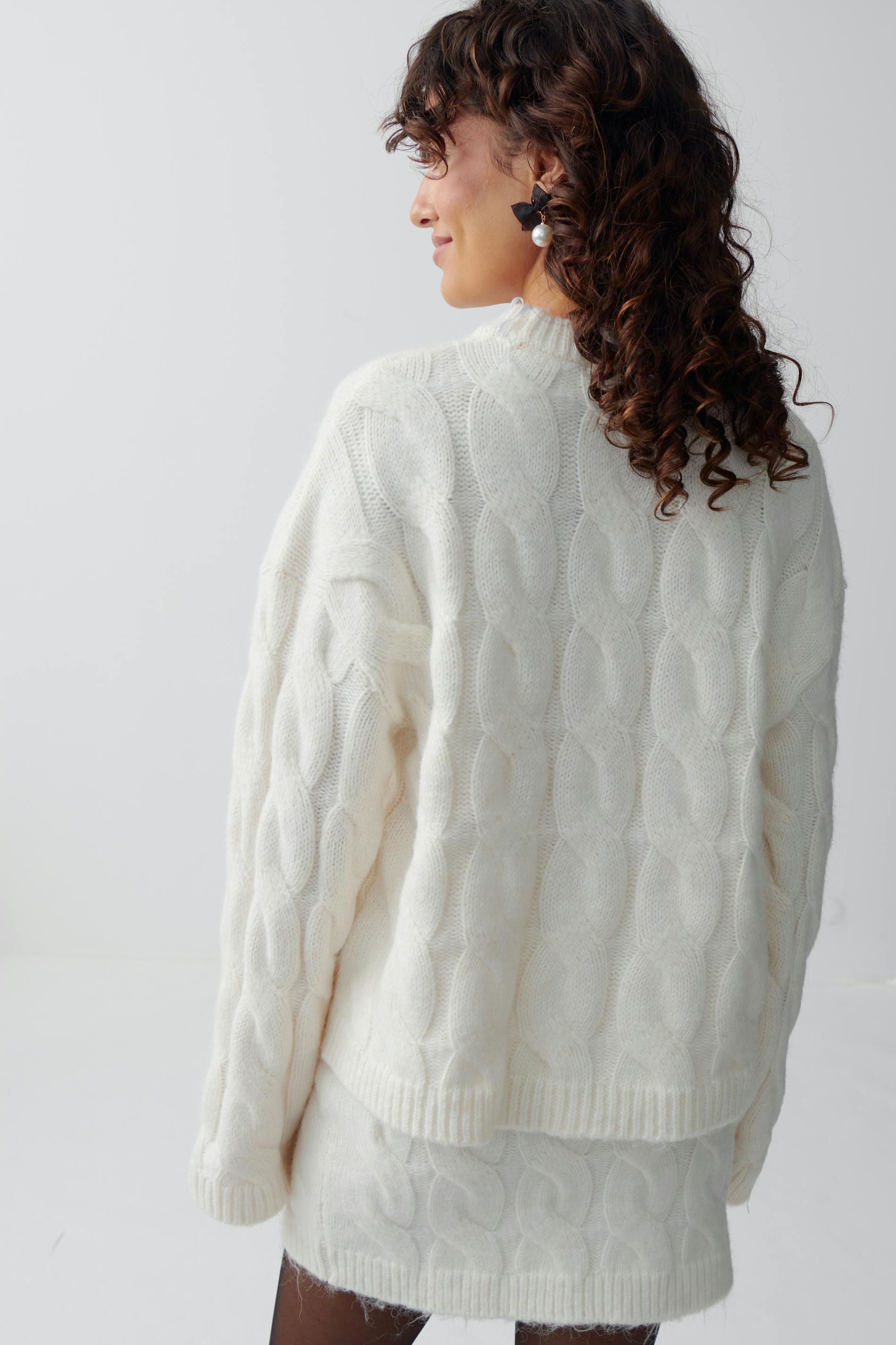 Cable knitted sweater