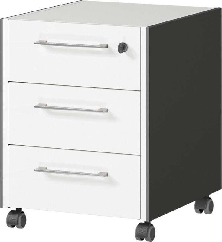 GERMANIA Rollcontainer 4257569 GW-Pasadena Dunkelgrau, Weiß 420 x 490 x 540 mm