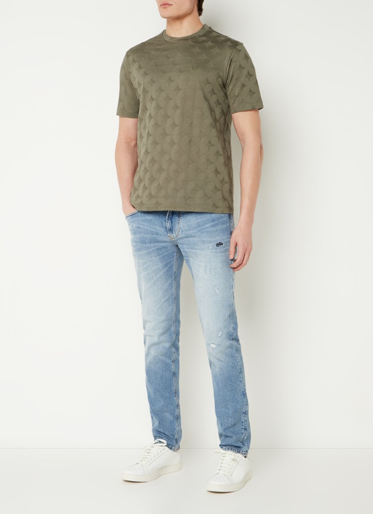 Blugi conici cu talie medie de la Emporio Armani.