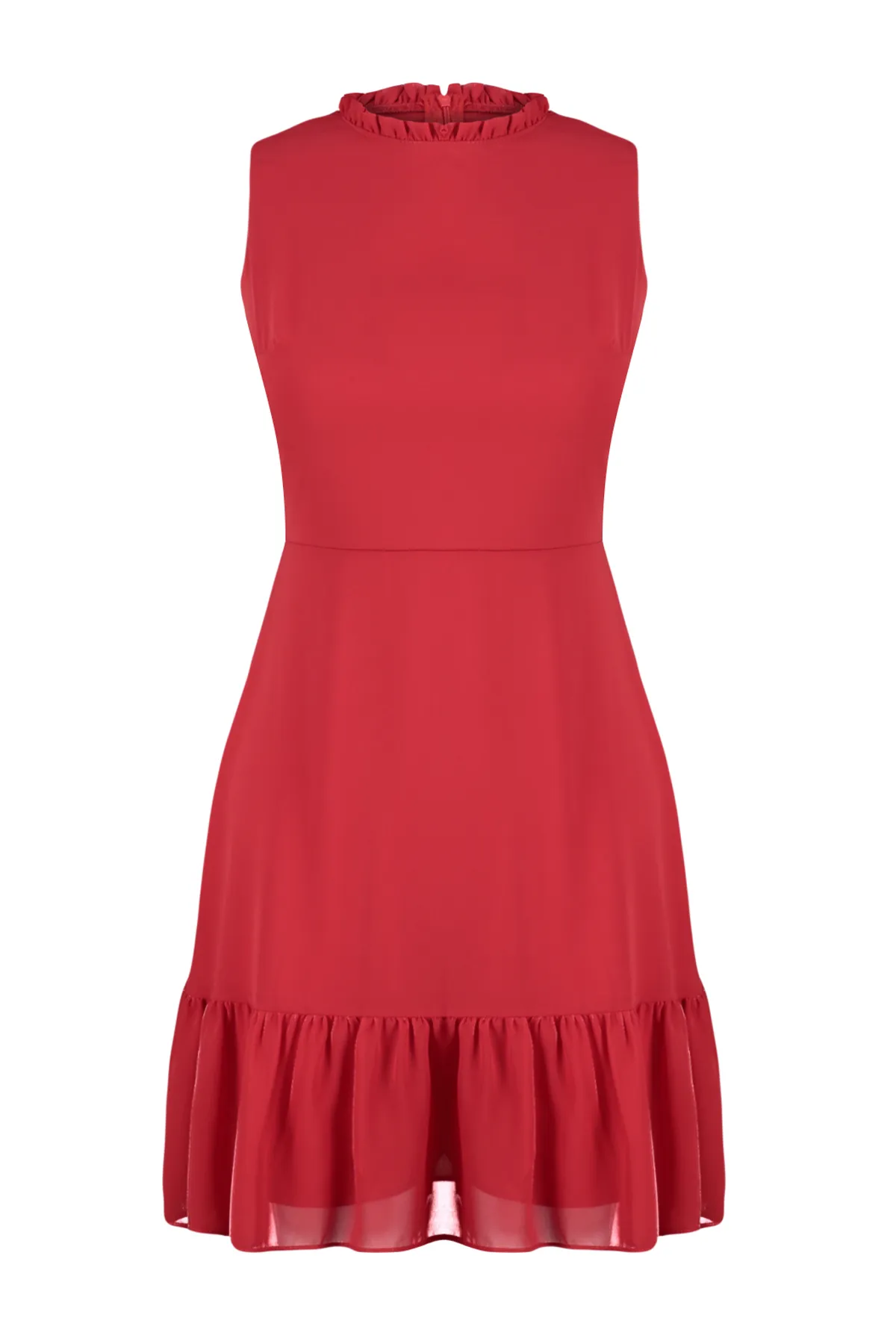 Trendyol Collection  Rotes gewebtes Minikleid TWOSS20EL0237