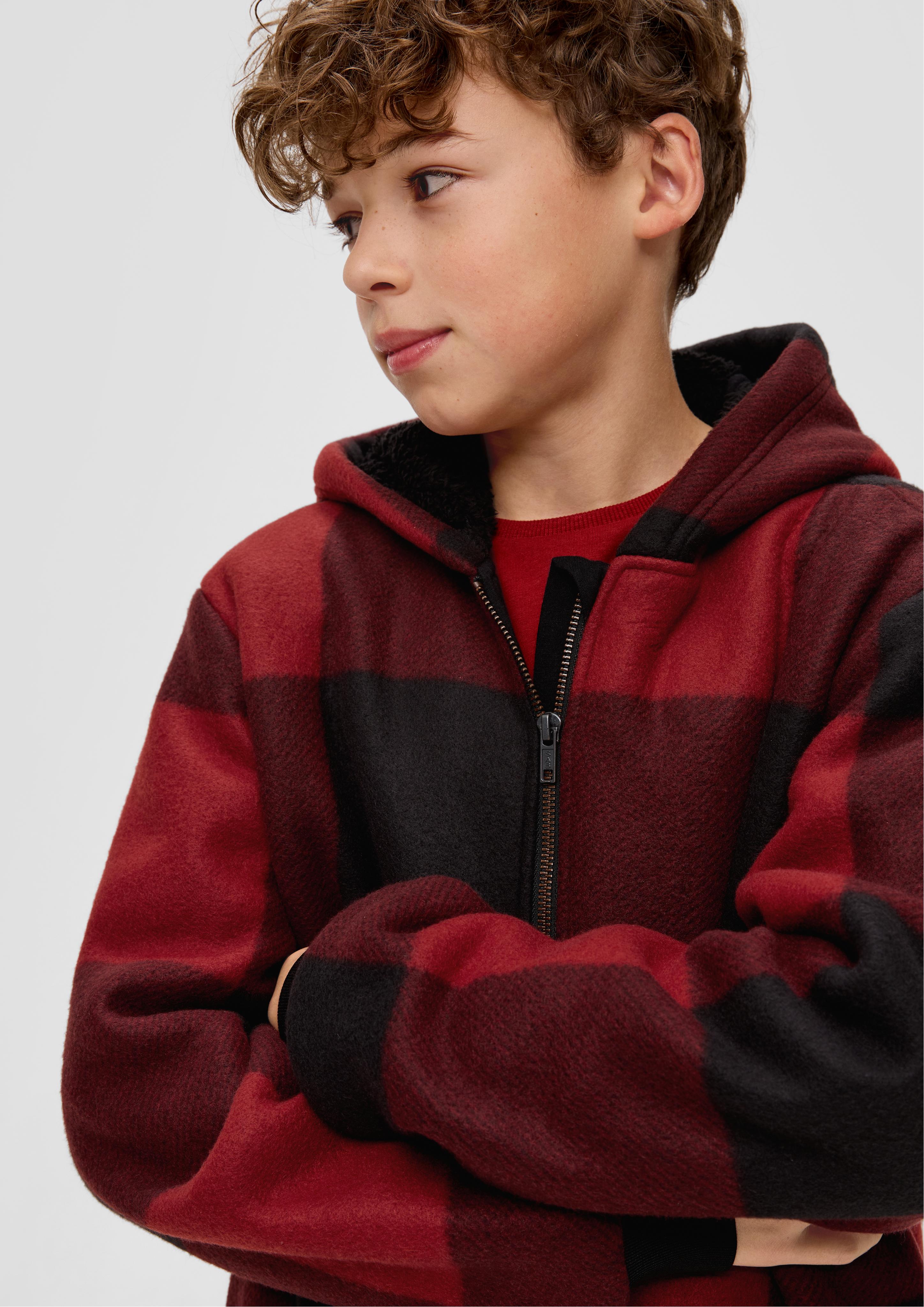 Kapuzenjacke mit Teddy-Futter  2141502-38N0
