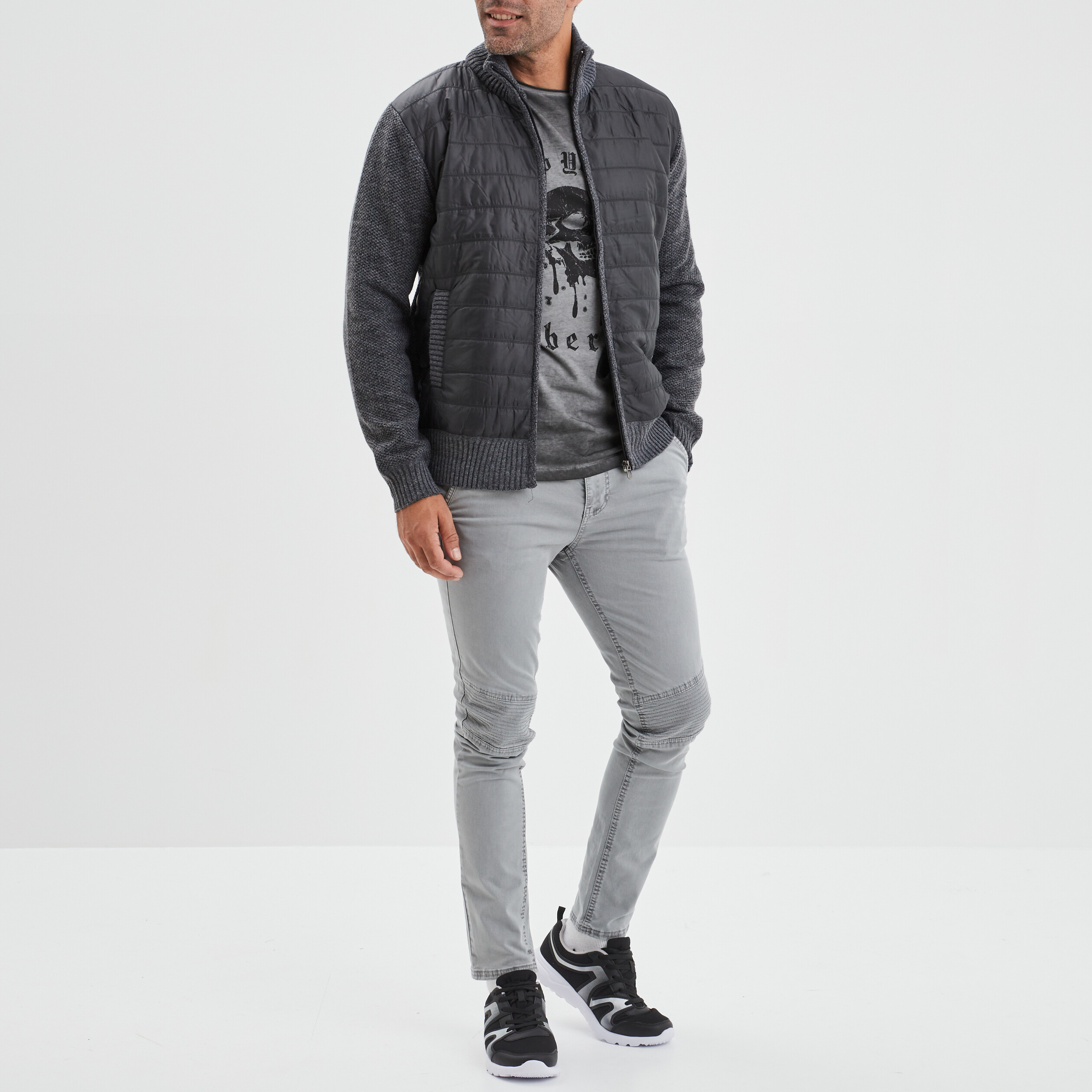 Gilet matelassé zippé Trappeur gris foncé homme | La Halle