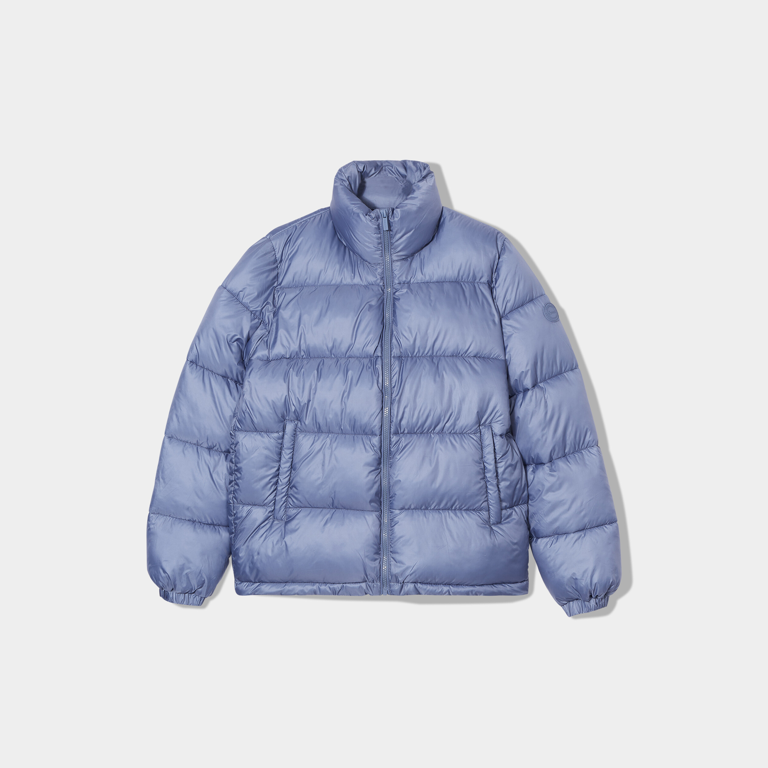 Doudoune col montant zippée bleu gris femme | La Halle