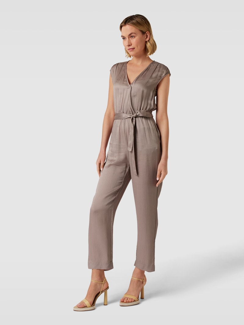 Jumpsuit mit Strukturmuster in mittelgrau