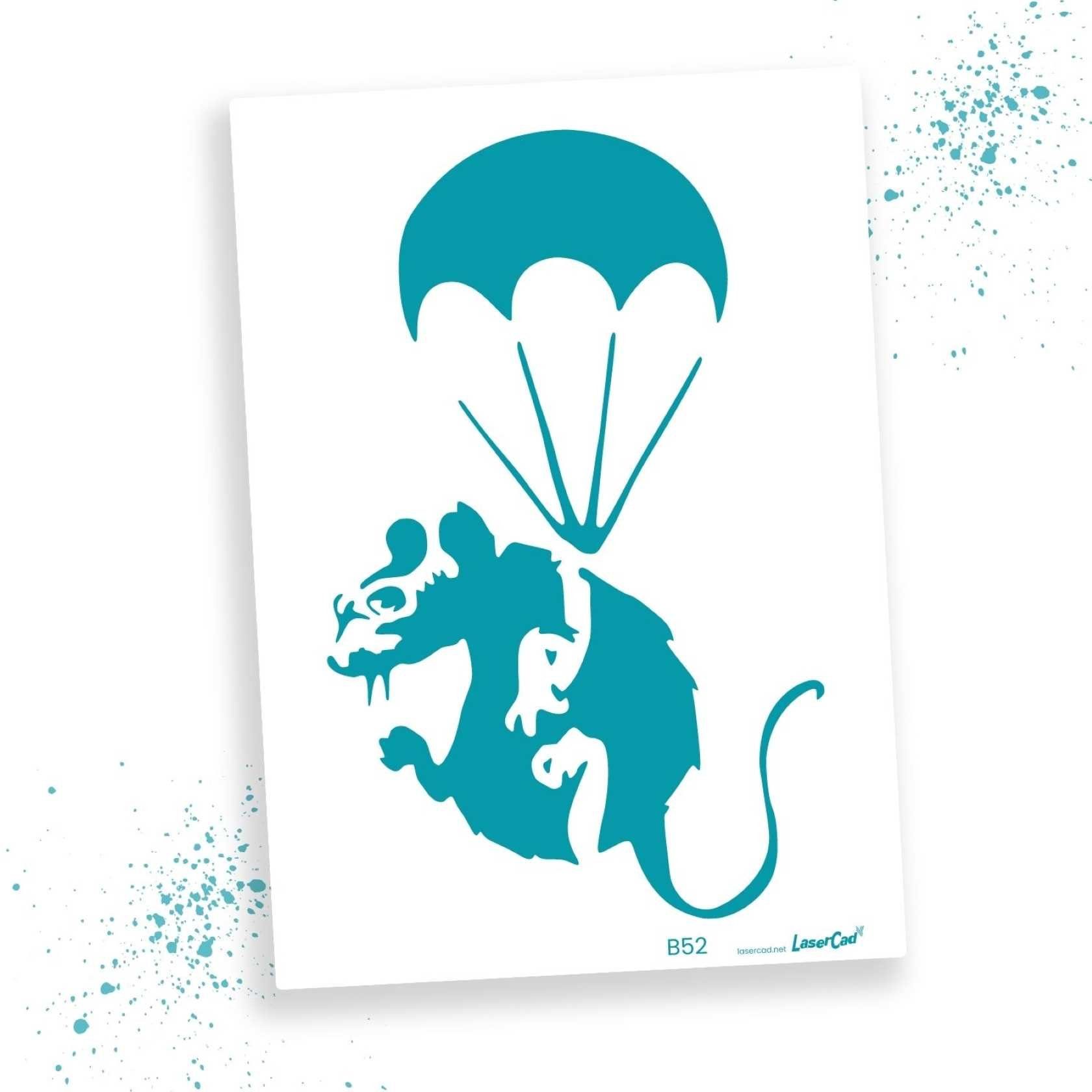 LaserCad Motivschablone BANKSY Streetart für Graffiti, Airbrush, Deko